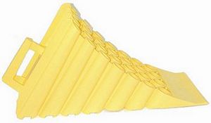 LARGE YELLOW PLASTIC WHEEL CHOCK